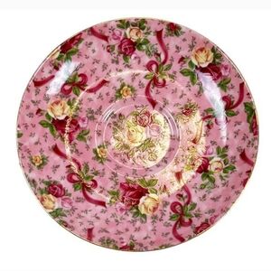Vintage Royal Albert saucer rare pink chintz "Rose Bow